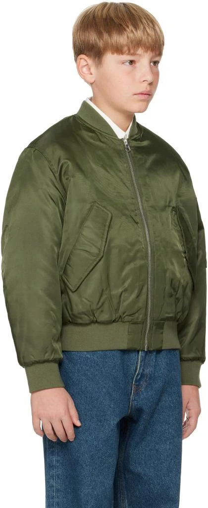 MM6 Kids Green Nylon Bomber Jacket 2