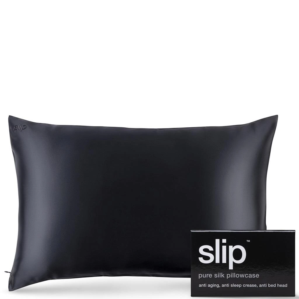 Slip Slip Silk Pillowcase - Queen - Black