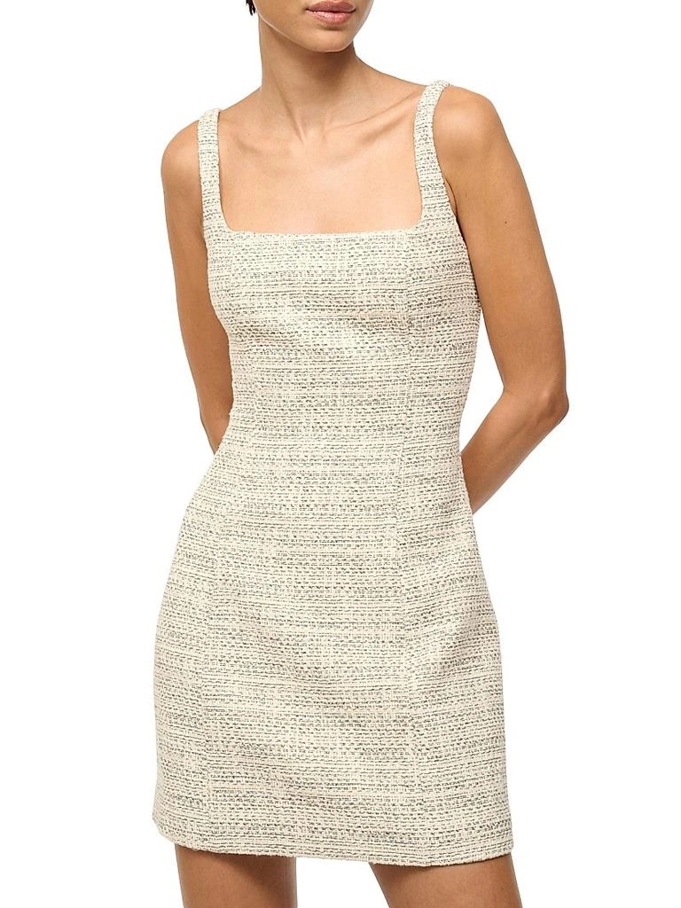 Staud Edie Squareneck Tweed Minidress 3
