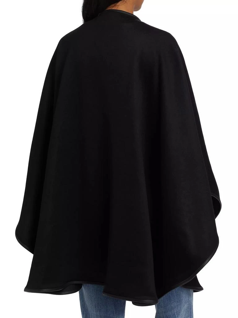 Sofia Cashmere Leather-Trim Reversible Cashmere Cape 5