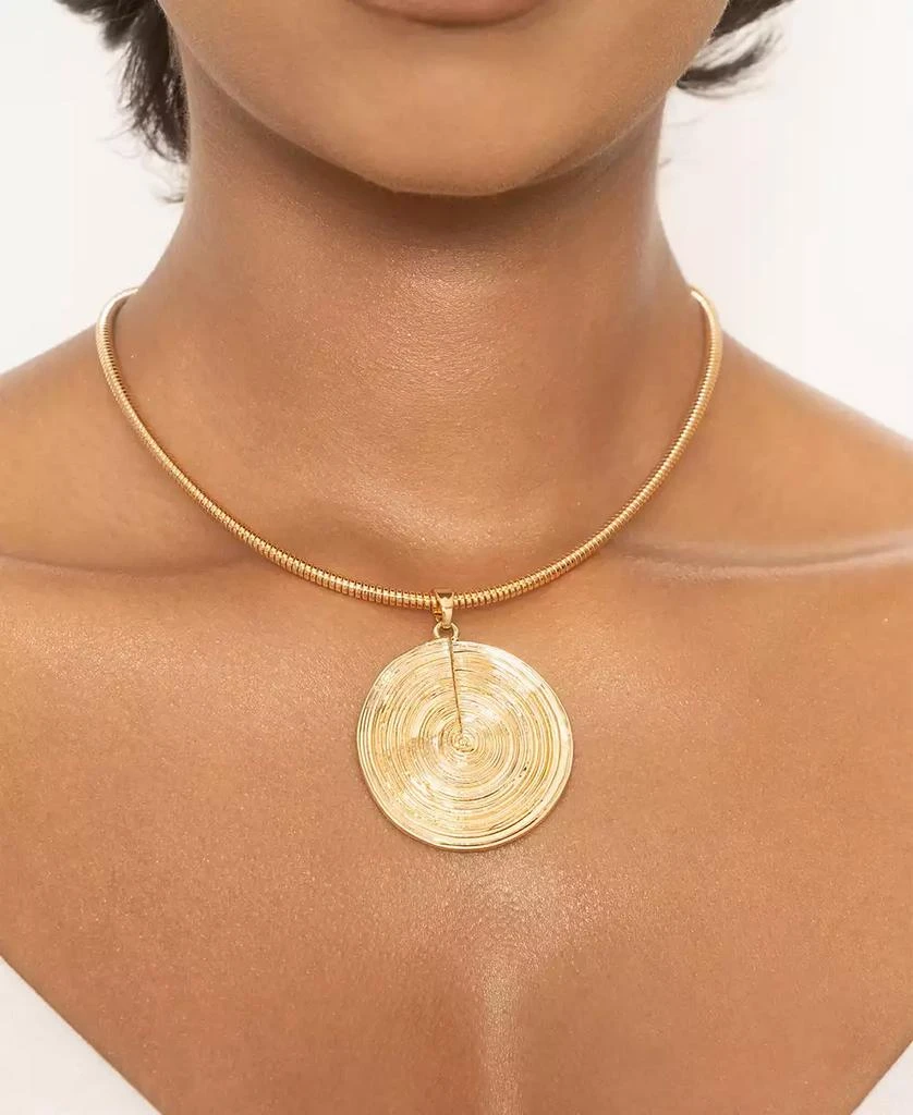 Ettika Jewelry Statement Swirl Pendant 18K Gold-Plated Choker Necklace 3