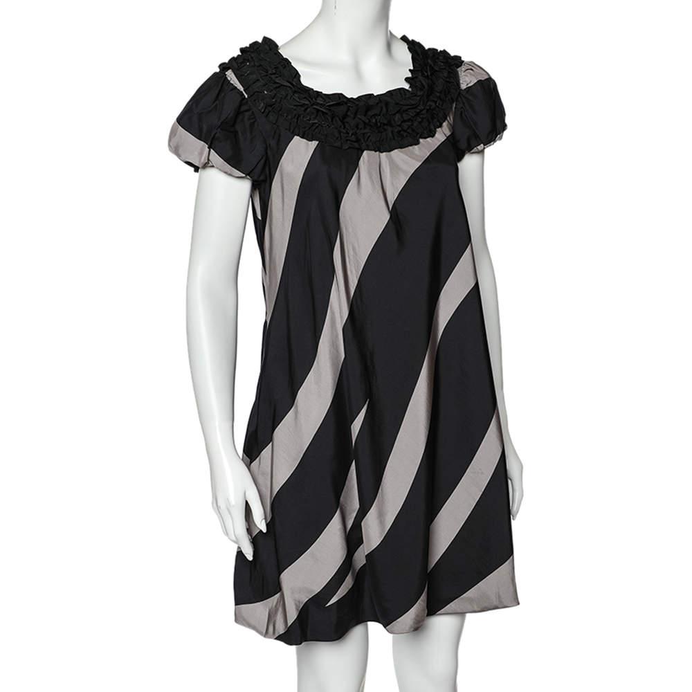Moschino Moschino Cheap and Chic Monochrome Striped Silk