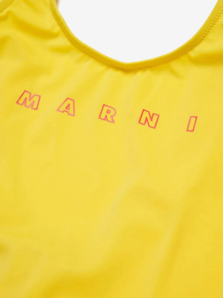 Marni Girls Logo Swimsuit in Yellow 4