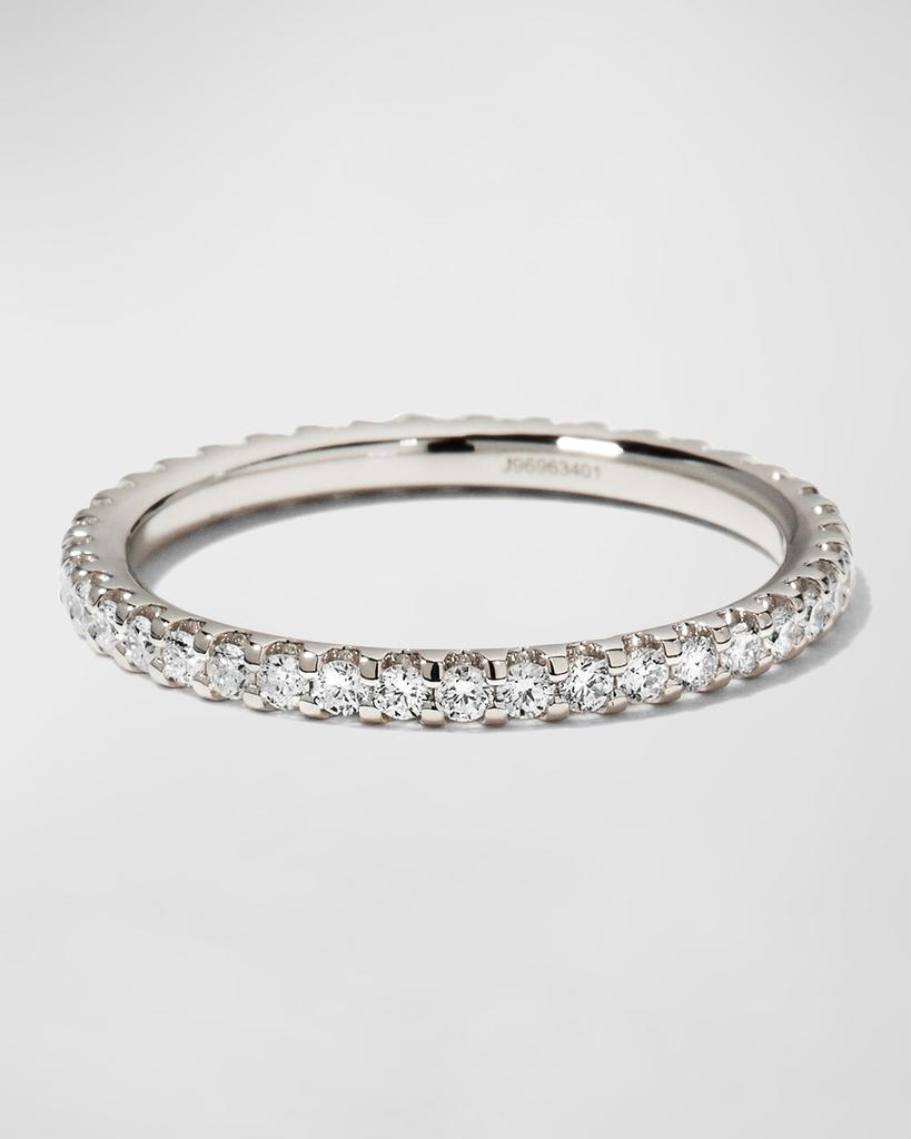 Memoire Platinum Round Diamond Eternity Ring, Size 6.5, 0.46-0.55tcw