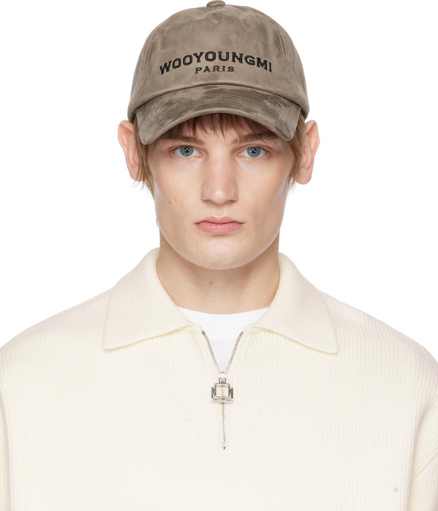 Wooyoungmi Beige Faux Suede Ball Cap