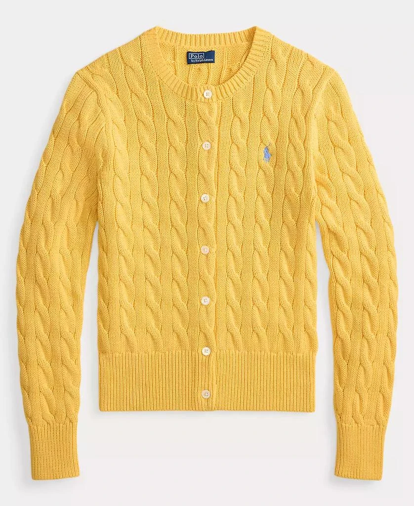 Ralph Lauren Women's Cable-Knit Cotton Crewneck Cardigan Sweater 6