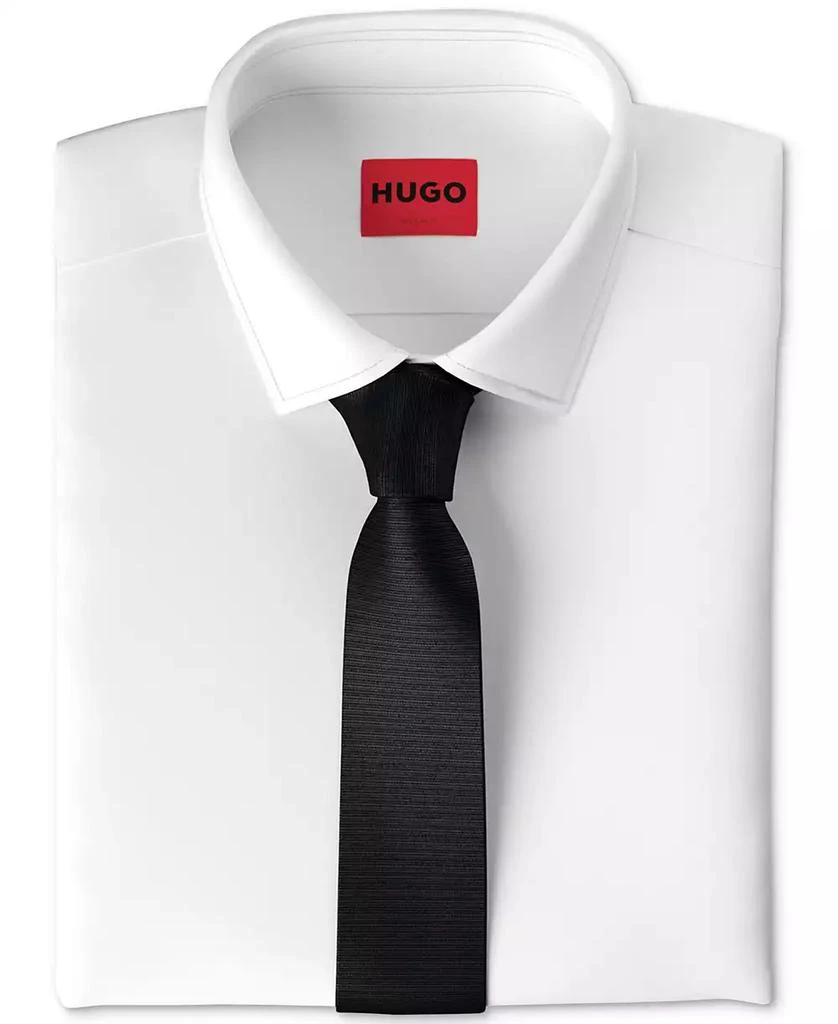 Hugo Boss Men's Ribbed Silk Skinny Tie 1