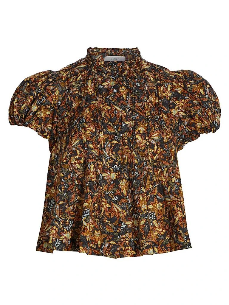 DÔEN Millie Floral Cotton Short-Sleeve Blouse 1