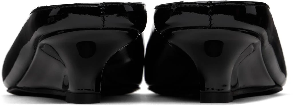 Totême Black Sharp Patent Wedge Mules 2