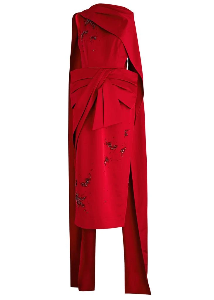 Erdem Draped bow-embellished satin dress 1