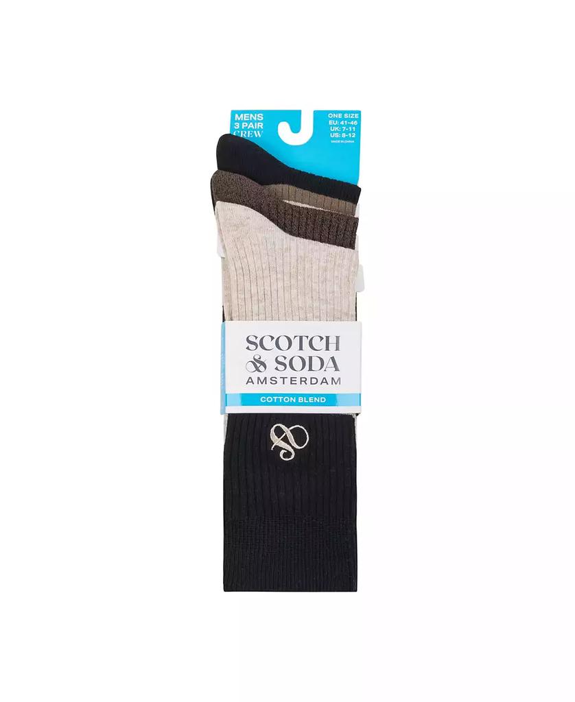 Scotch & Soda Men's 3-Pack Ribbed Crew Dress Socks