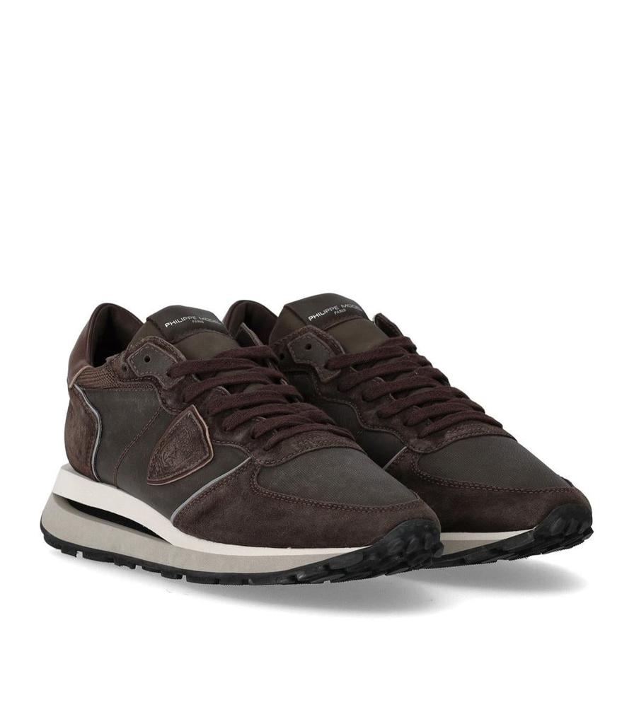 スニーカー Sneakers Tropez Haute Low - Philippe Model - Leather - Brown PHILIPPE MODEL Philippe Model Tropez Haute Low Brown Sneaker