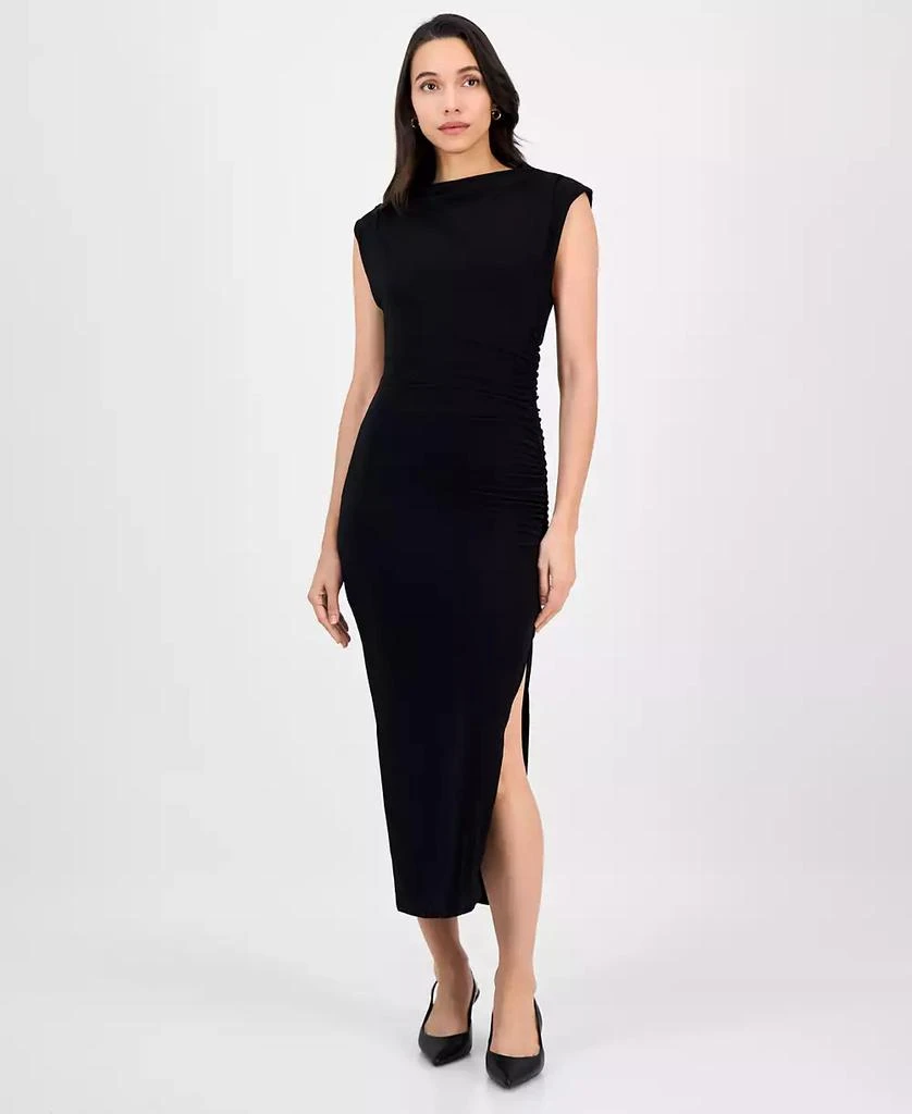 Women's Funnel-Neck Ruched Bodycon Dress – On Sale Now with Up to 61% Off
