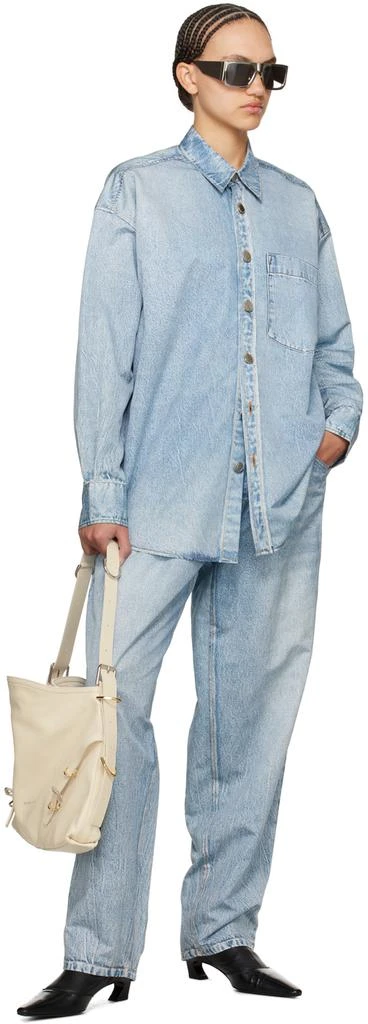 Alexander Wang Blue Printed Denim Shirt 4