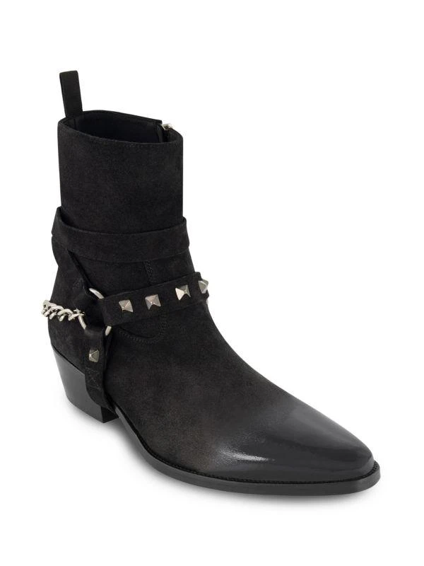 Karl Lagerfeld Paris Paris White Label Studded Suede & Leather Boots 2