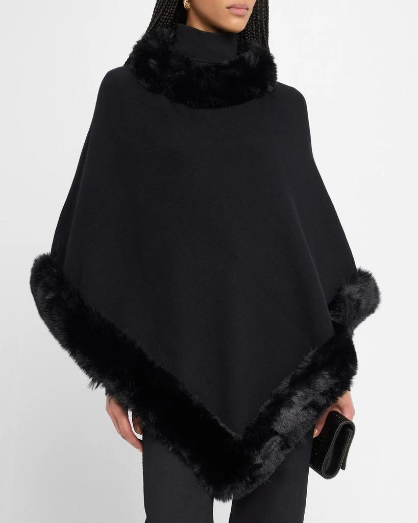 Adrienne Landau The Penny Poncho W/ Faux Fur Trim 4