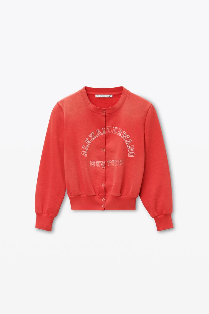 Alexander Wang Shrunken Cotton Terry Cardigan