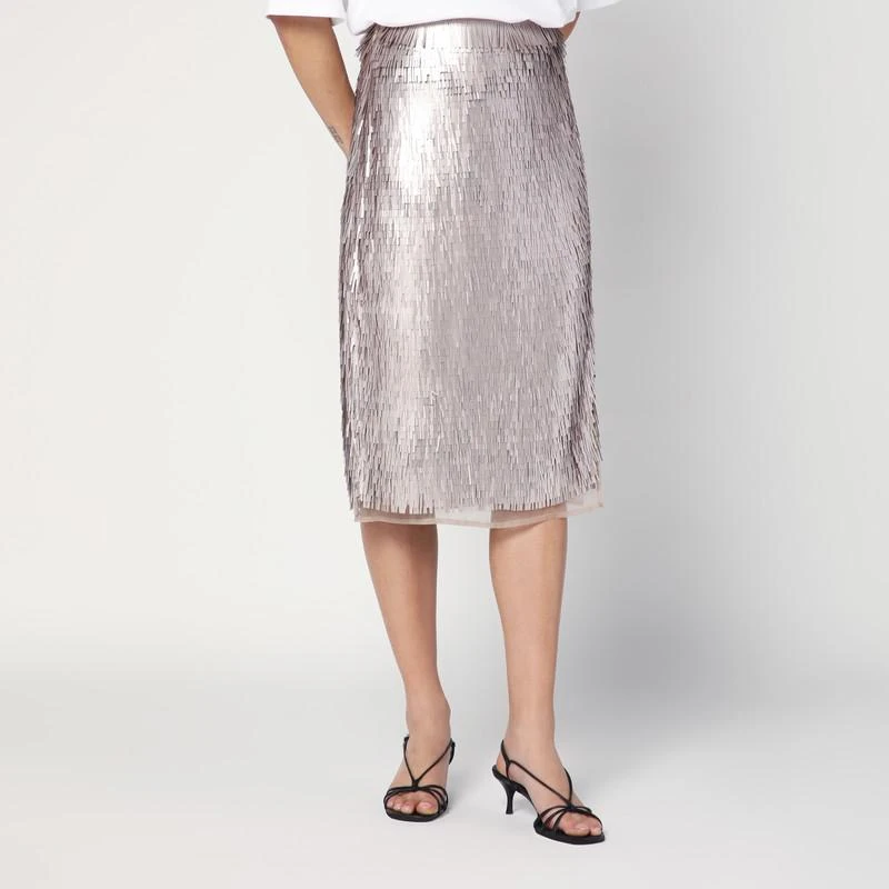 Róhe Pencil skirt with silver sequins 3