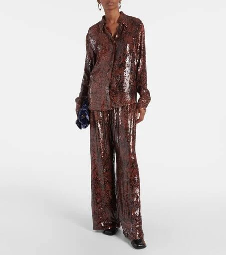 Dries Van Noten Sequined wide-leg pants 2
