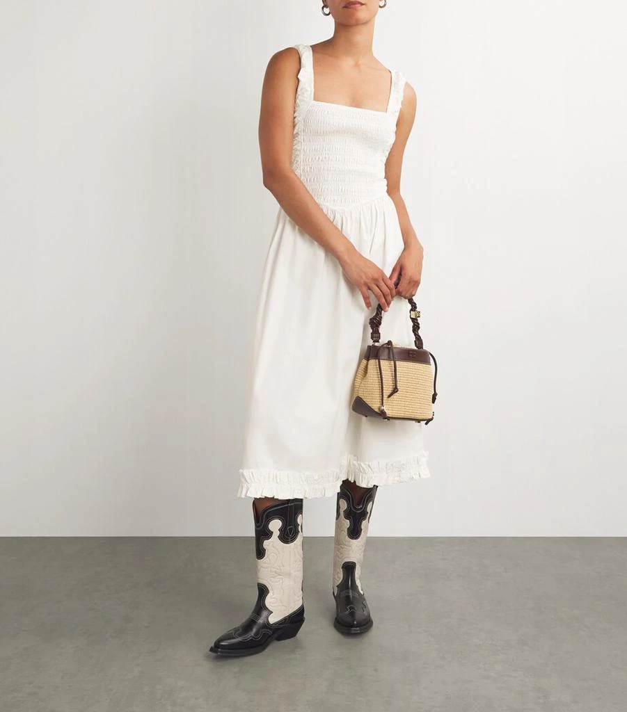 Ganni Cotton Ruched-Bodice Dress 2