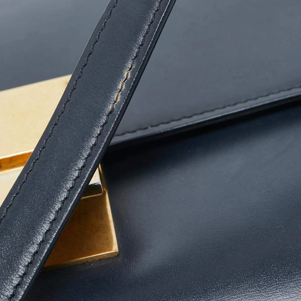 Celine Celine Navy Blue Leather Medium Classic Box Shoulder Bag 6