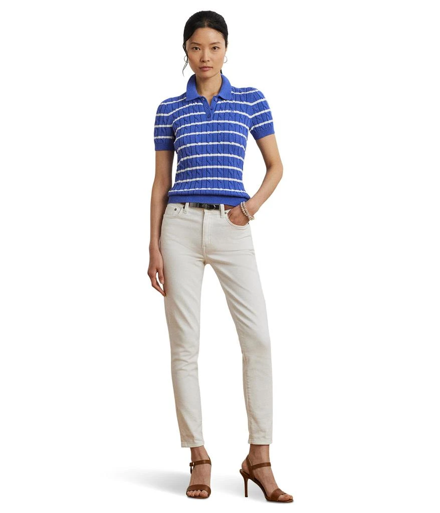 Ralph Lauren Striped Cable-knit Cotton Polo Sweater 4