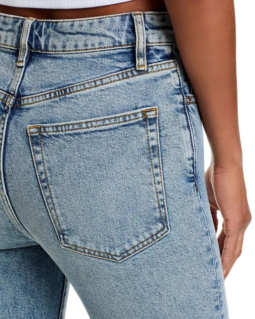 FRAME The Ruler Crop High Rise Straight Jeans in Indigo Vintage Fray 5
