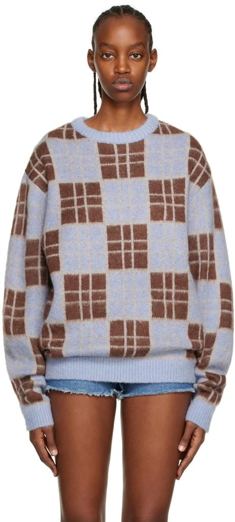 Awake NY Blue & Brown Check Sweater 1