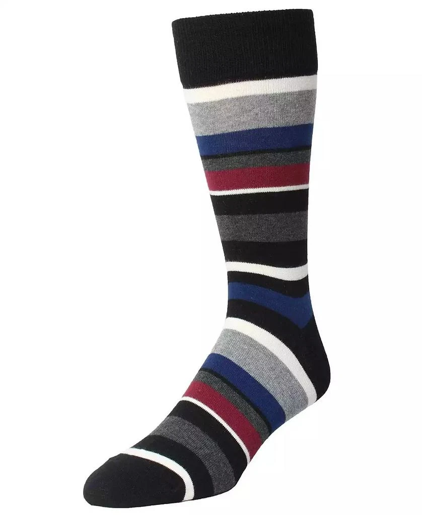 Memoi Boys Bright Stripes Ribbed Cotton Crew Socks