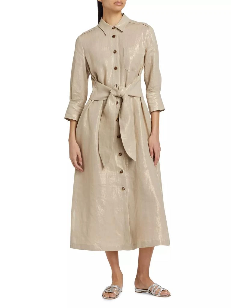 Marella Balia Laminated Linen Shirtdress 3