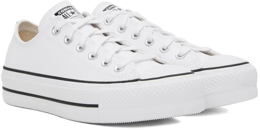 Converse White Chuck Taylor All Star Platform Leather Low Top Sneakers 4