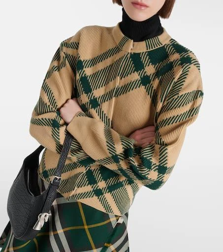 Burberry Burberry Check wool-blend cardigan 4