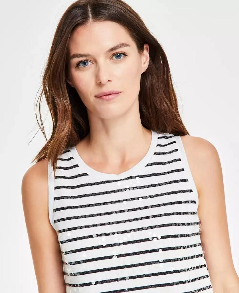 Vince Camuto Women's Sequined Striped Tank Top 2