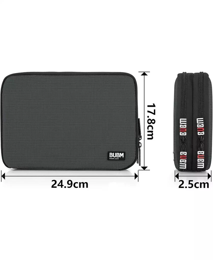BUBM Gray Electronics Organizer - Medium Double Layer Travel Storage Bag for iPad Mini, Cables, USB Drives, Chargers & Tech Accessories 6