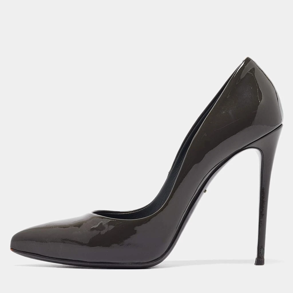 Dolce & Gabbana Dolce & Gabbana Grey Patent Leather Pointed Toe Pumps Size 36.5 1