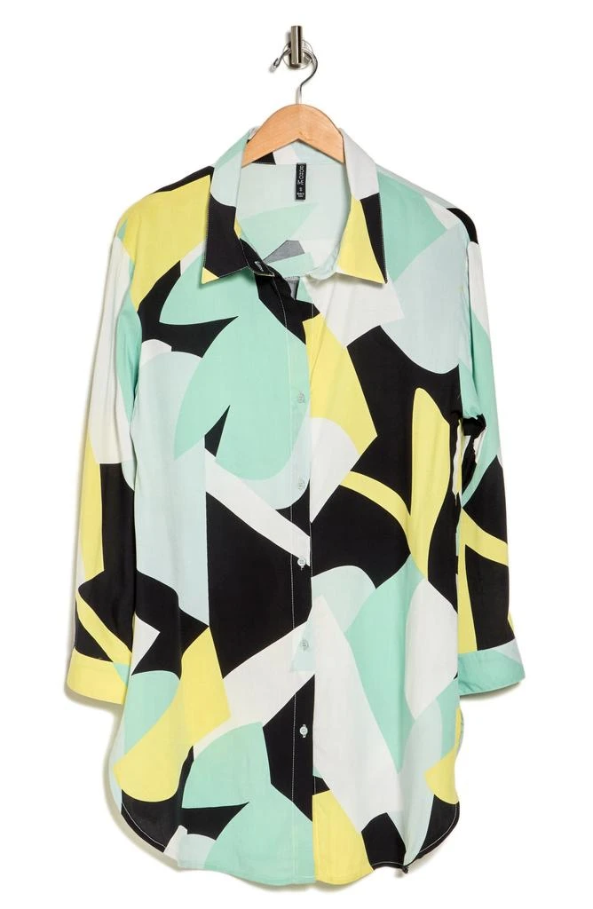BOHO ME Floral Print Button-Up Cover-Up Shirt 3