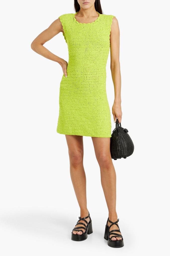 Ganni Open-back crochet mini dress