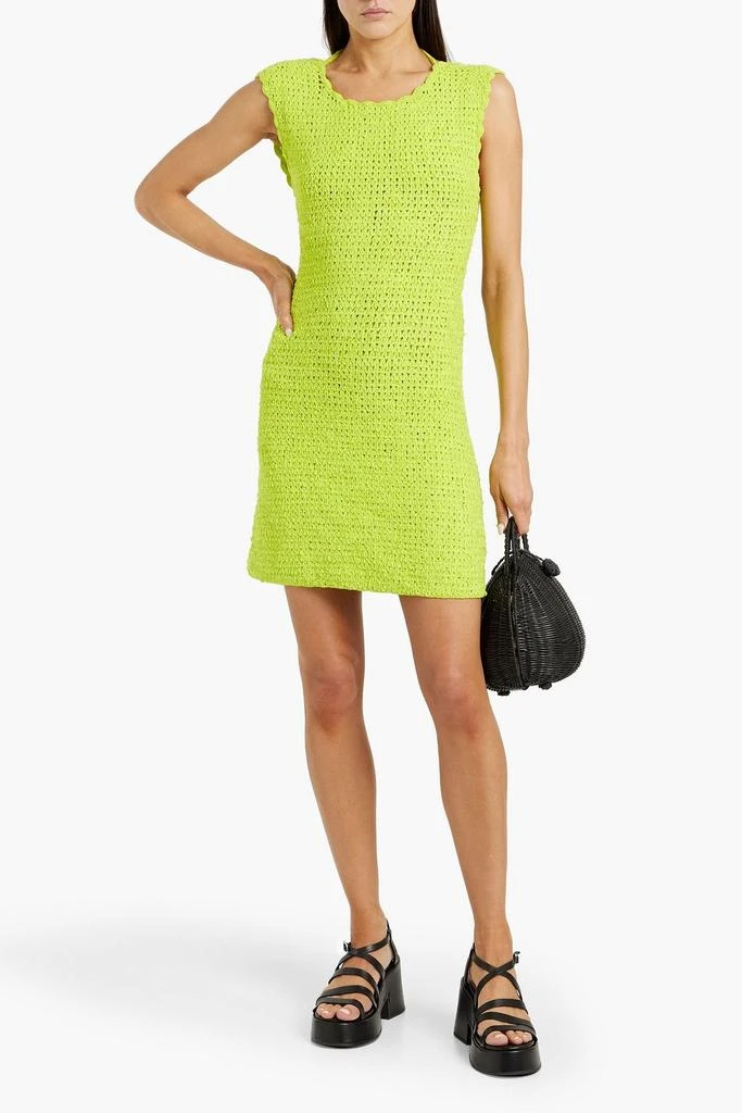 Ganni Open-back crochet mini dress 2