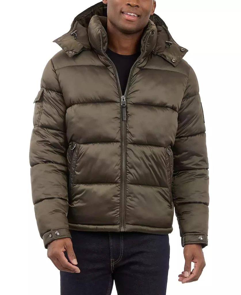 Michael Kors Men's Heavyweight Metallic Finish Hooded Puffer Jacket 7