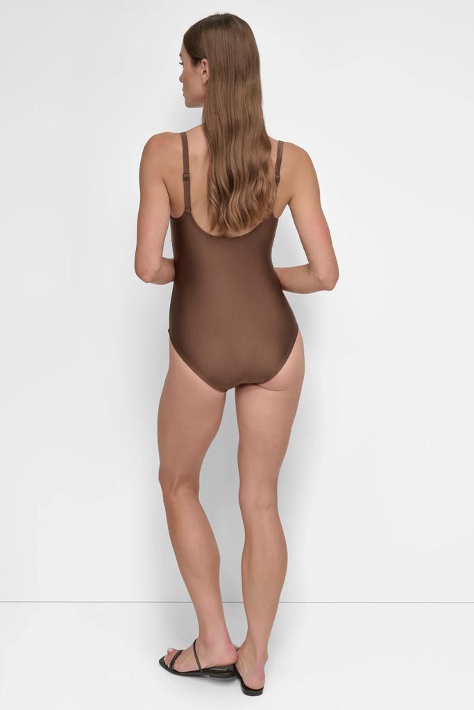 DKNY TWIST WRAP-EFFECT ONE PIECE