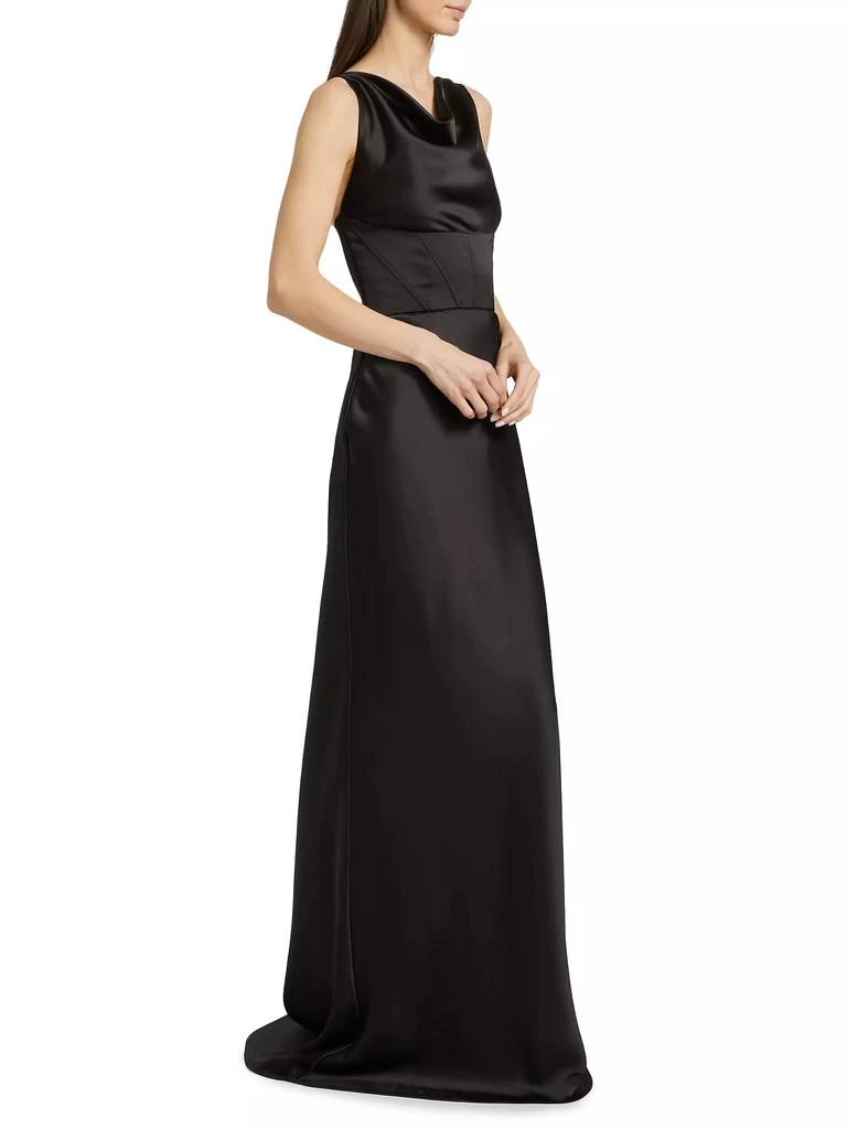Amsale Satin Cowlneck Corset Gown 4
