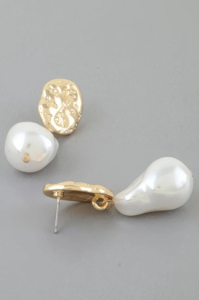 TRUEDAMES Abstract Pearl Stone Drop Earrings 2