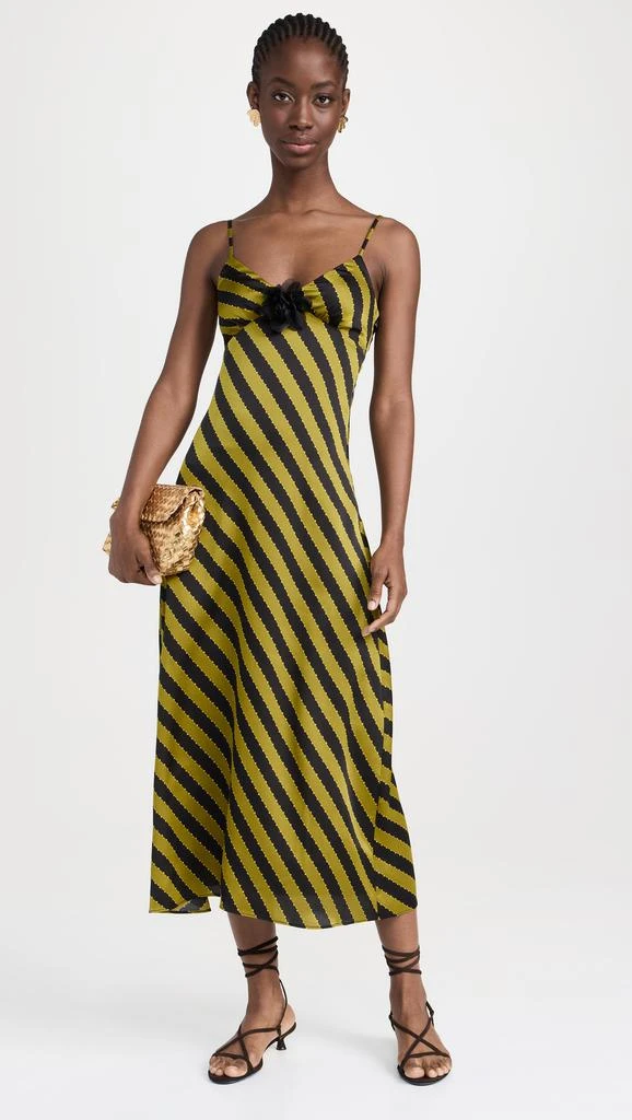 Moon River V-Neck Satin Midi Dress 4