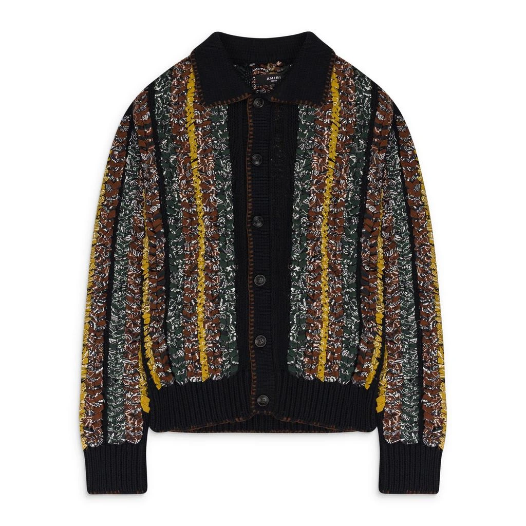 AMIRI BLACK BRAIDED BANDANA BUTTON-UP SHIRTS 1