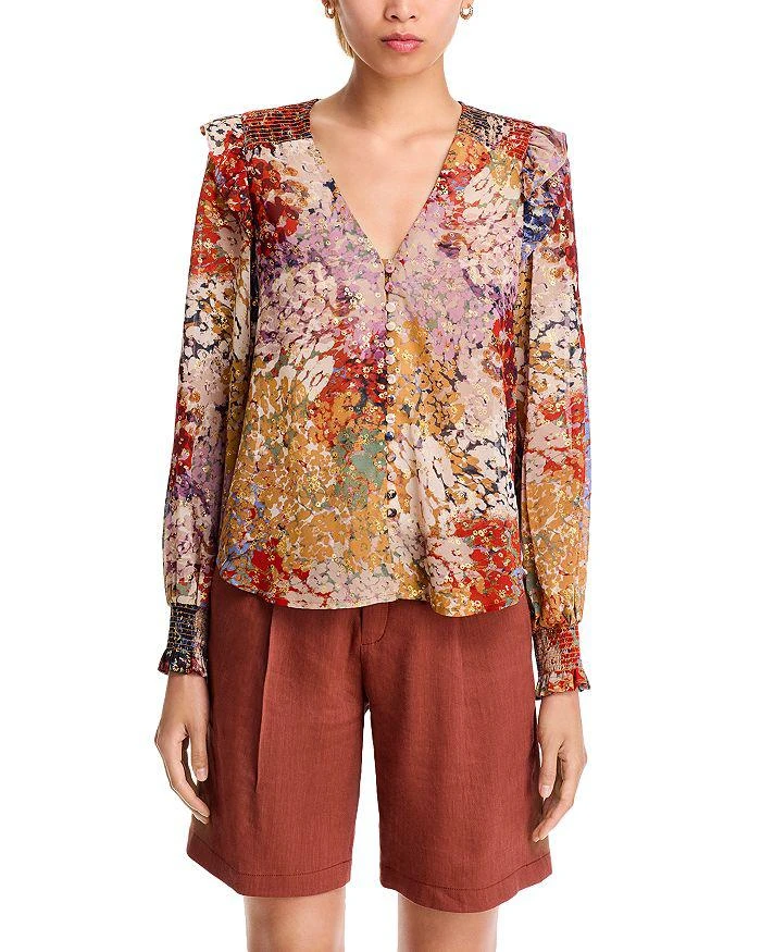 AQUA Abstract Dot Blouse - Exclusive 6