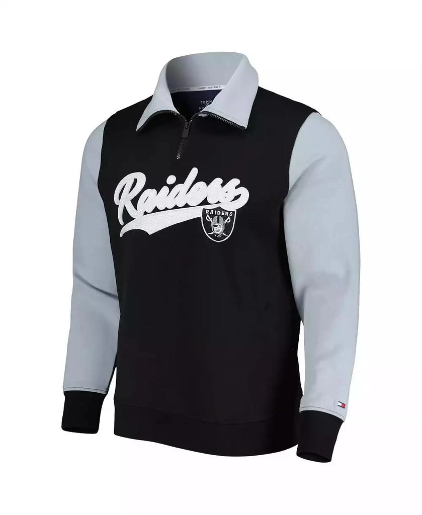 Tommy Hilfiger Men's Black, Silver Las Vegas Raiders Aiden Quarter-Zip Top 4