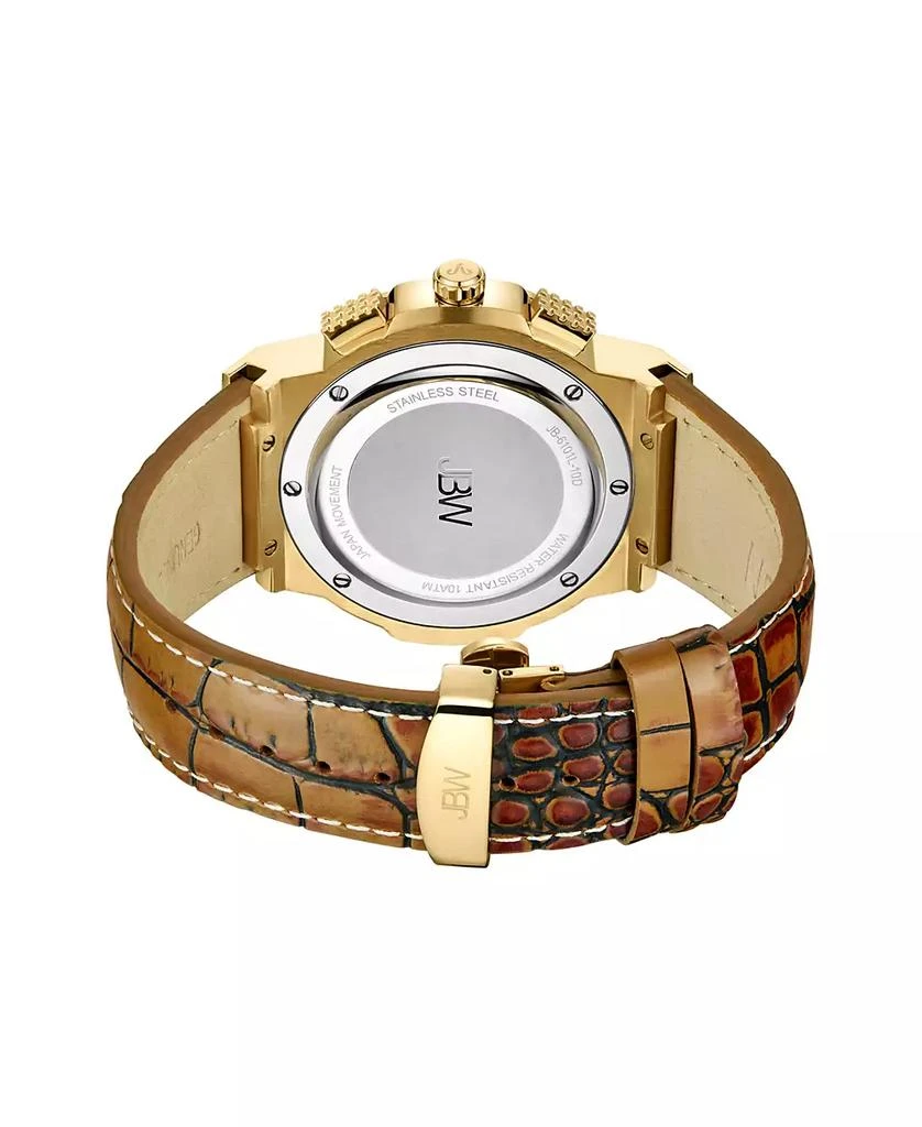 Jbw Men's Saxon Brown Leather Band Watch, 48mm 3