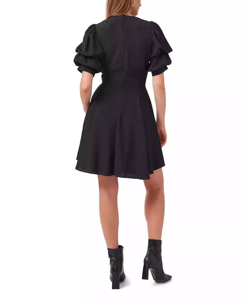 1. State Women's V-Neck Tiered Bubble Puff Sleeve Mini Dress 4