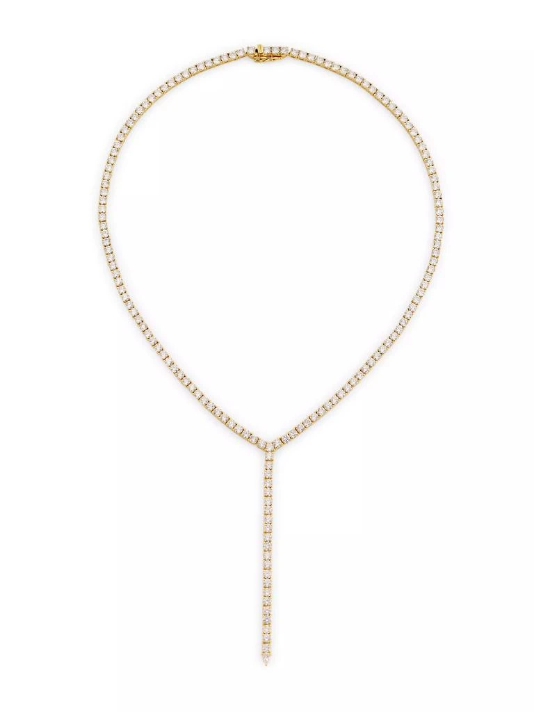 Adriana Orsini Perfect 18K Gold-Plated & Cubic Zirconia Tennis Y Necklace 1