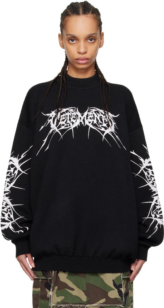 Vetements Black Metal Logos Sweater